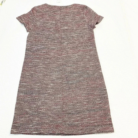 LOFT Red Shimmer Tweed Short Sleeve Shift Dress - Picture 5 of 5